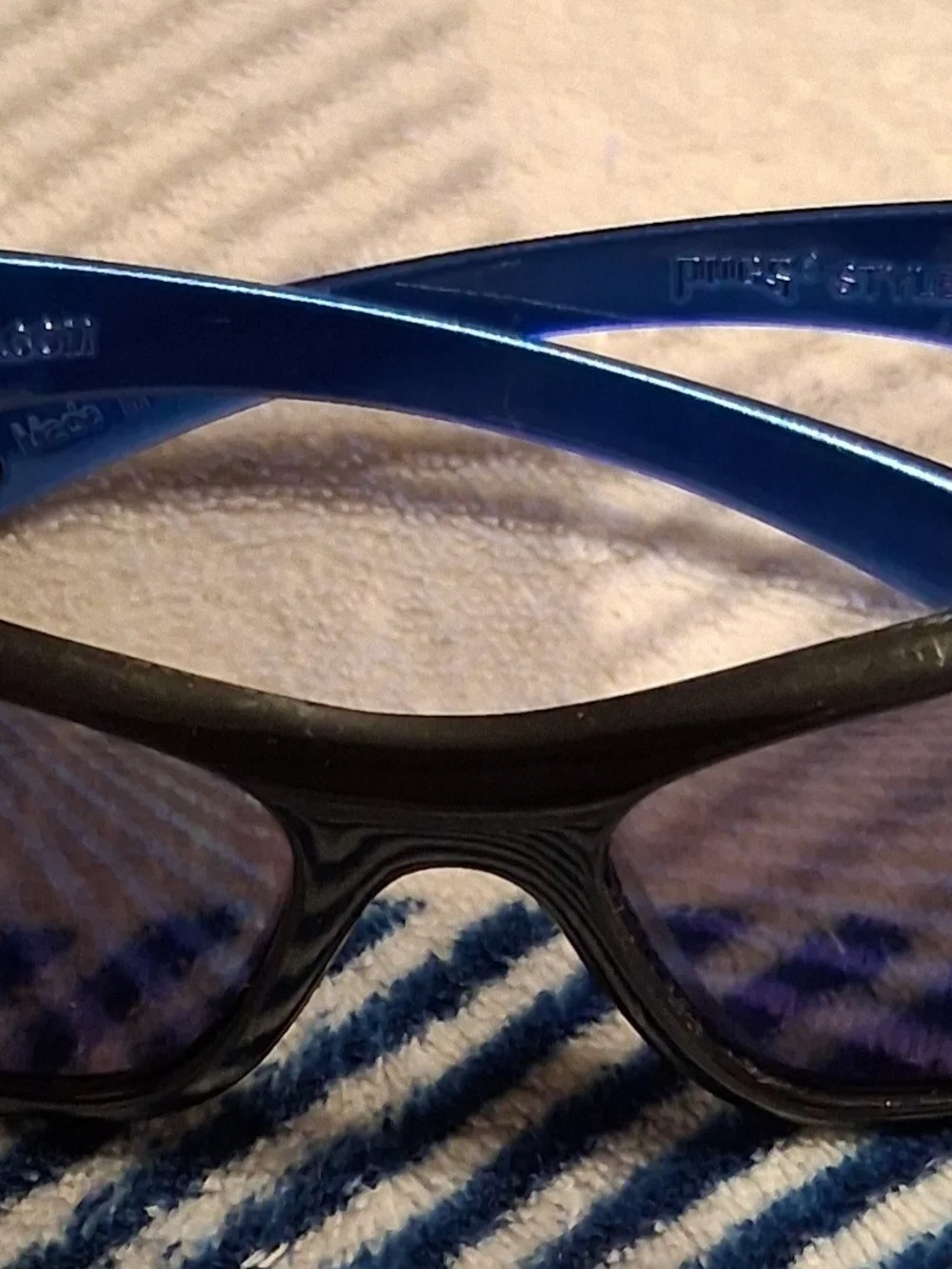 Men's Sport Sunglasses — Blue and Black Frame
